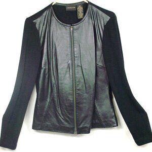Croft & Barrow Leather & Wool blend Jacket Size M Black